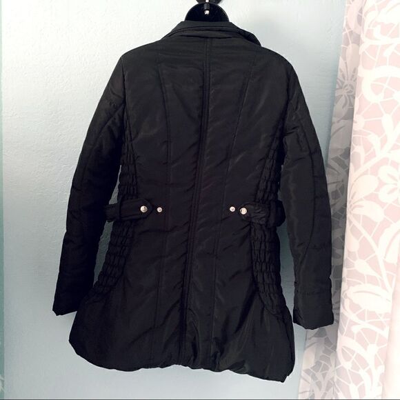 Yoki Outerwear Collection Black Smocked Puffer Coat Size Medium - Picture 8 of 13